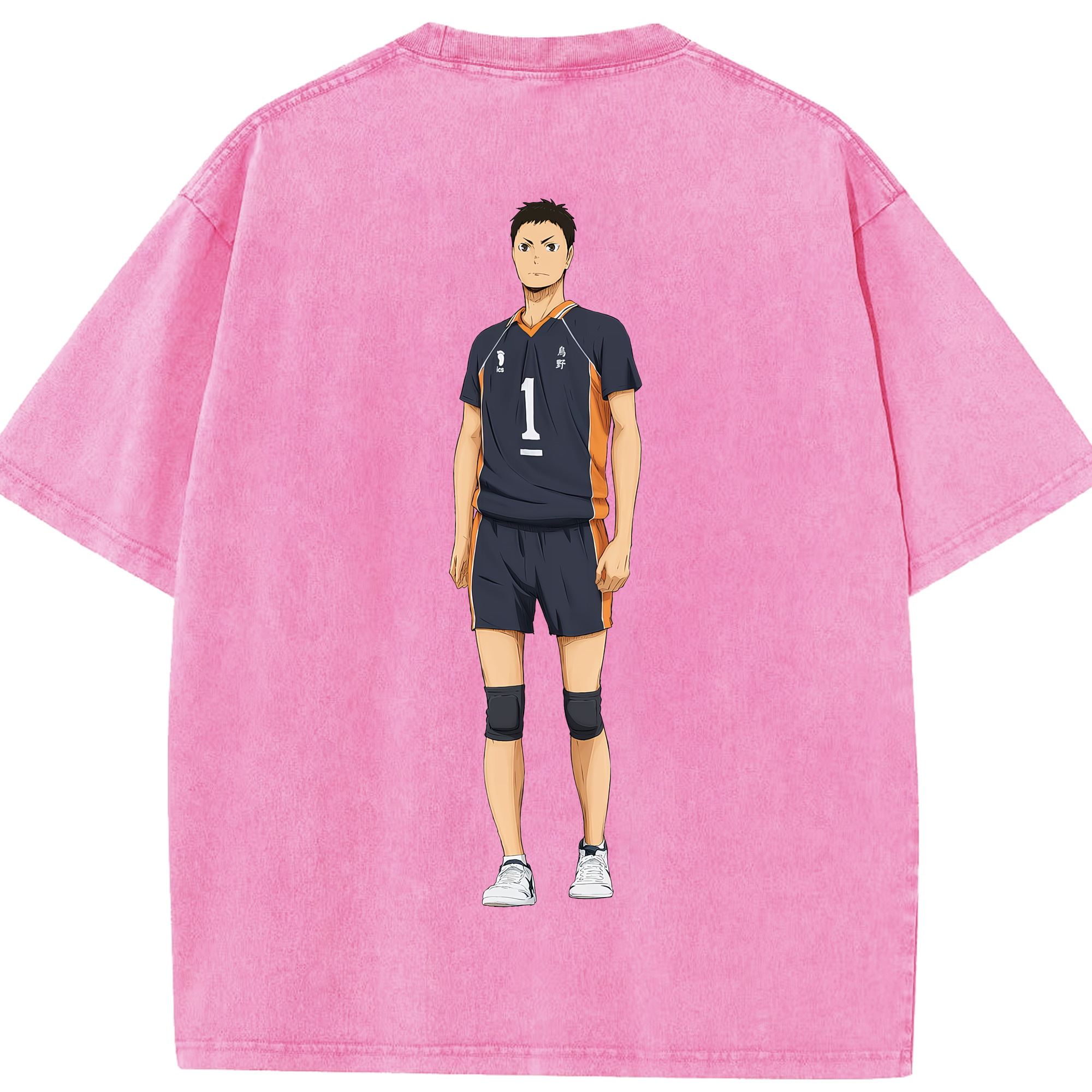 （画像用） ハイキュー!! Haikyu!! 綿100% ヴィンテージ風 半袖Tシャツ（背面プリント）